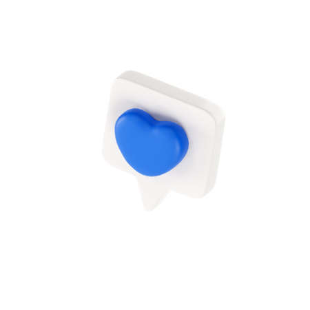 3D speech bubble with heart