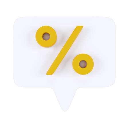 3D percentage icon