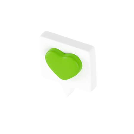 3D speech bubble with heart
