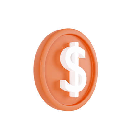 3D Dollar coin