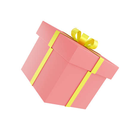 3D gift box with ribbon