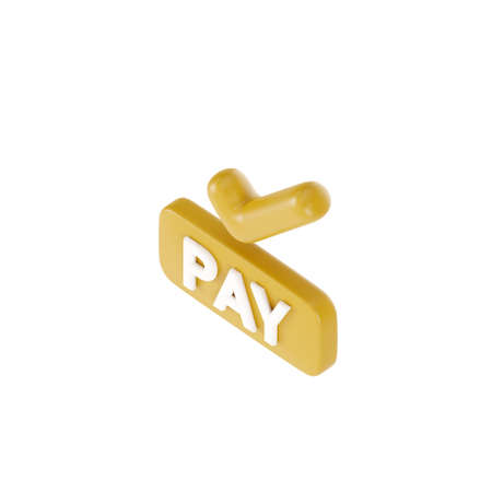 3D pay button for online payment concept