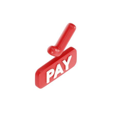 3D pay button for online payment concept