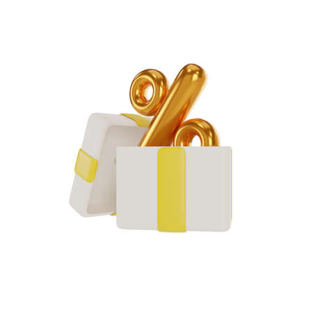 3D shopping discount concept