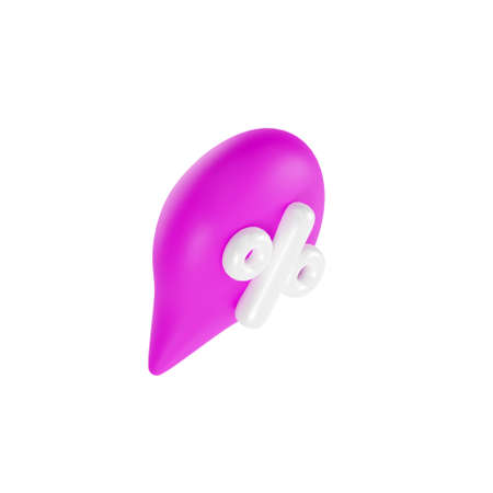 3D percentage icon