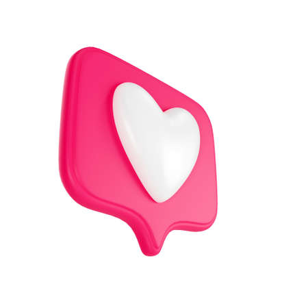 3D speech bubble with heart