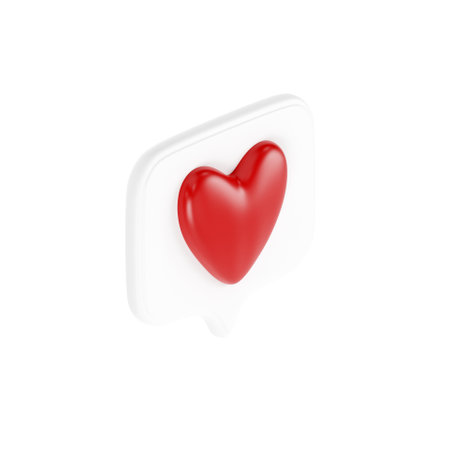 3D speech bubble with heart