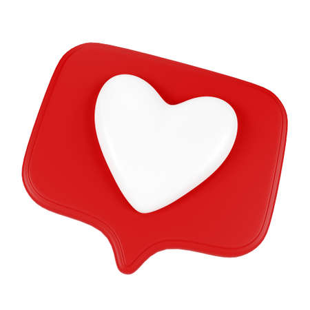 3D speech bubble with heart
