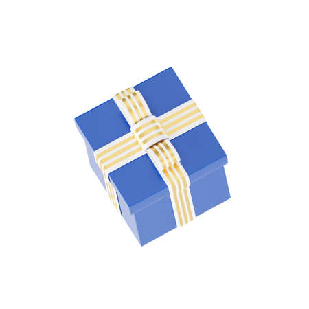 3D gift box with ribbon