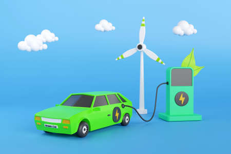 3D green vehicle conceptの写真素材