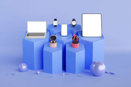 3D technological devices on display
