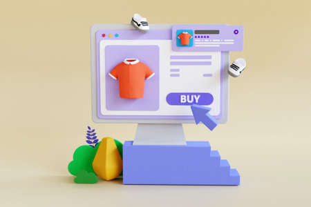 3D ecommerce conceptの写真素材