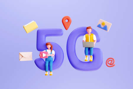 3D 5G network conceptの写真素材