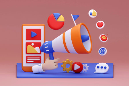 3D mobile social media announcement
