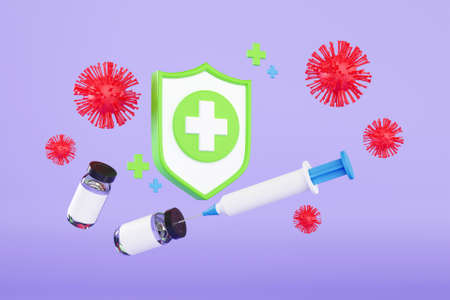 3D vaccination conceptの写真素材
