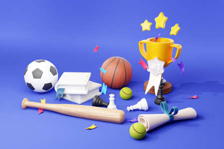 3D extra curricular itemsの写真素材