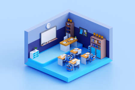 3D isometric classroom