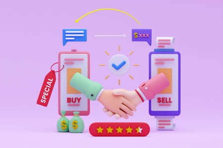 3D online trading concept
