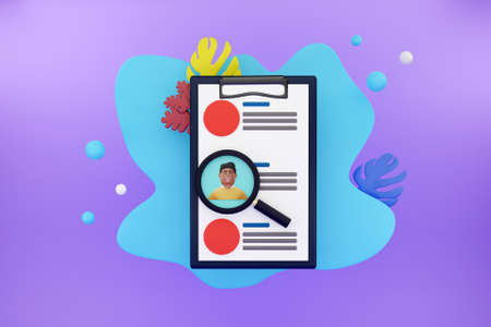 3D clipboard with job search concept