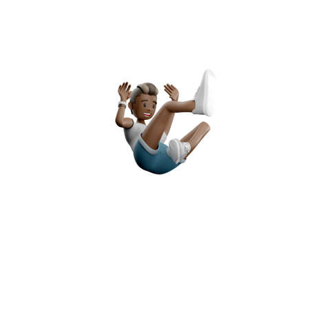 3D woman in shorts dancing