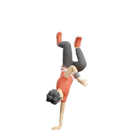 3D man performing breakdance