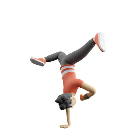 3D man performing breakdance