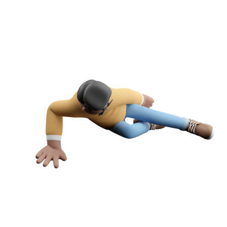 3D man in sweater dancing