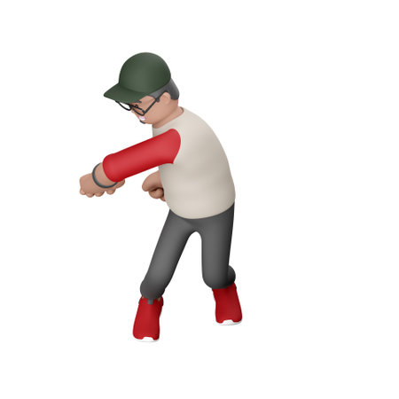 3D man with cap dancing
