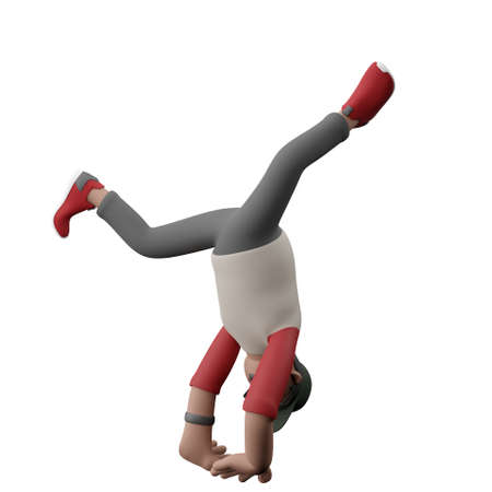 3D man performing breakdance