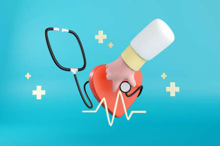 3D medical heart concept