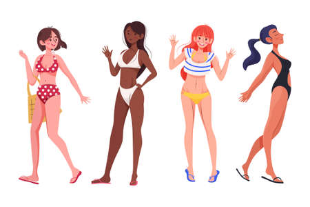 Women in beach attireのイラスト素材