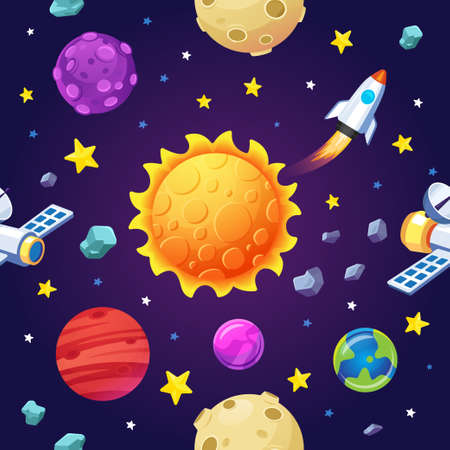 Outer space illustrationのイラスト素材