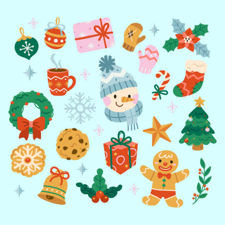 Christmas elementsのイラスト素材