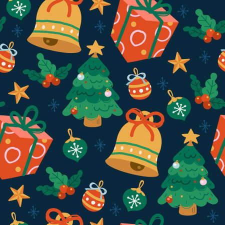Seamless Christmas patternのイラスト素材
