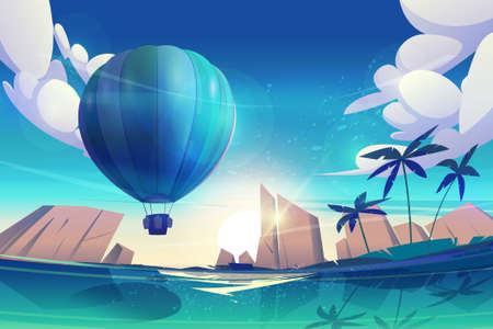 Hot air balloon illustrationのイラスト素材