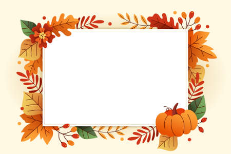 Autumn themed frame with copy spaceのイラスト素材