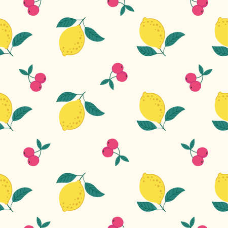 Lemon and cherry background