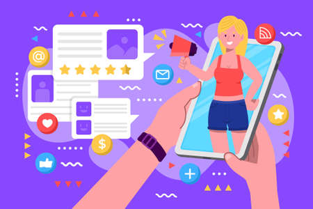 Mobile phone notifications conceptのイラスト素材