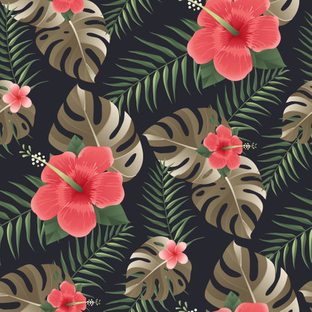 Hibiscus backgroundのイラスト素材