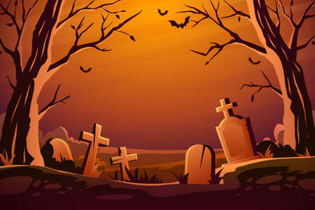Scary graveyardのイラスト素材