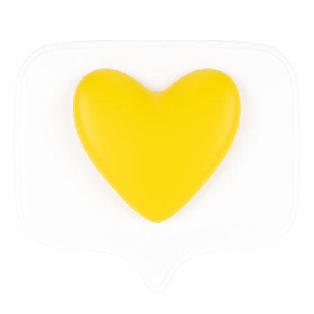 3D speech bubble with heart