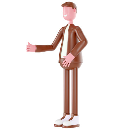 3D salesman preparing for a handshake