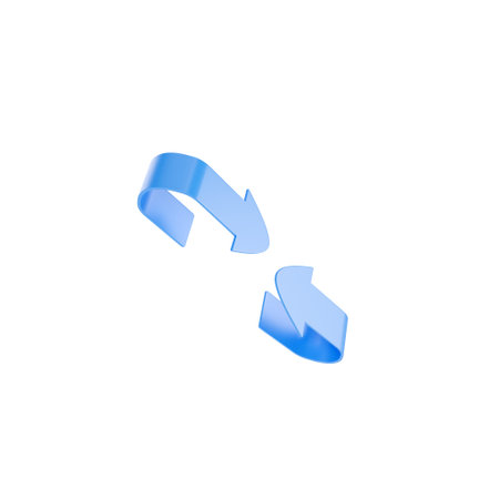 3D arrows pointing at each other