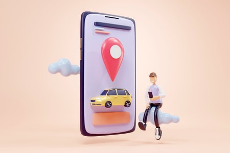 3D find lost car appの写真素材