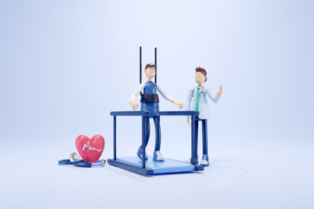 3D patient on a treadmillの写真素材