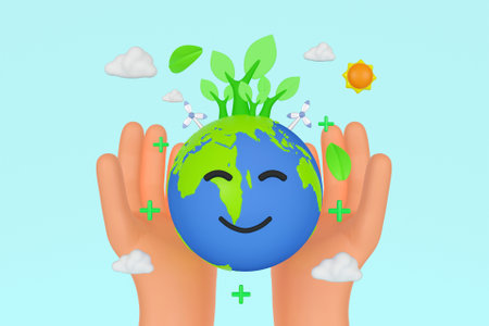 3D go green conceptの写真素材