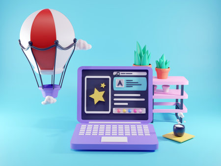 3D social media conceptの写真素材