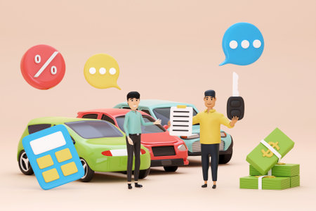 3D car trading conceptの写真素材