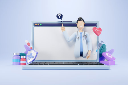 3D healthcare website conceptの写真素材