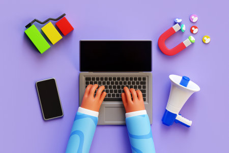 3D social media conceptの写真素材